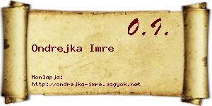 Ondrejka Imre névjegykártya